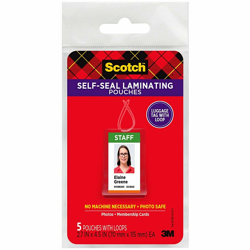 Scotch Self-Sealing Laminating Glossy Tag Pouches (MMMLS8535G)