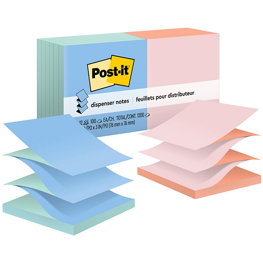Post-it Dispenser Notes - Alternating Pastel Colors (MMMR330UALT)