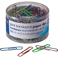 Officemate Giant Translucent Vinyl Paper Clips (OIC97212)
