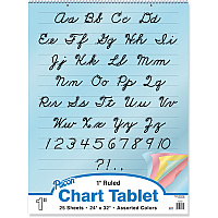 Pacon Cursive Cover Colored Paper Chart Tablet (PAC74731)