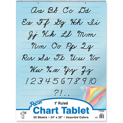 Pacon Cursive Cover Colored Paper Chart Tablet (PAC74731)