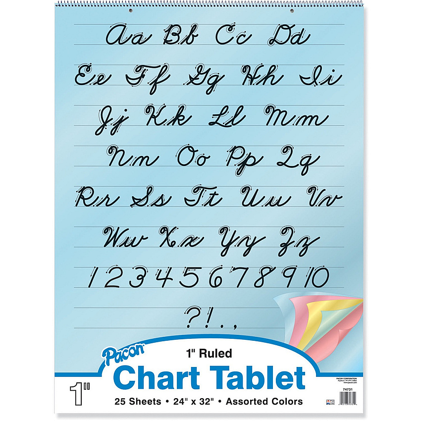 Pacon Cursive Cover Colored Paper Chart Tablet (PAC74731)