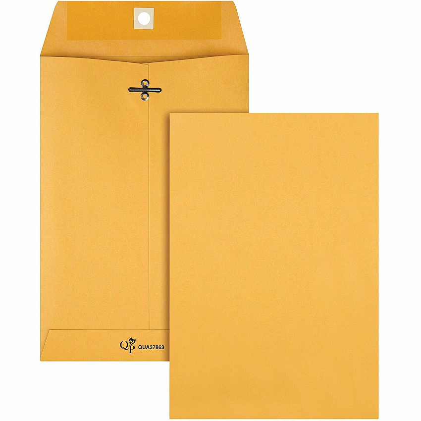 Quality Park 6-1/2 x 9-1/2 Clasp Envelopes ith Deeply Gummed Flaps (QUA37863)