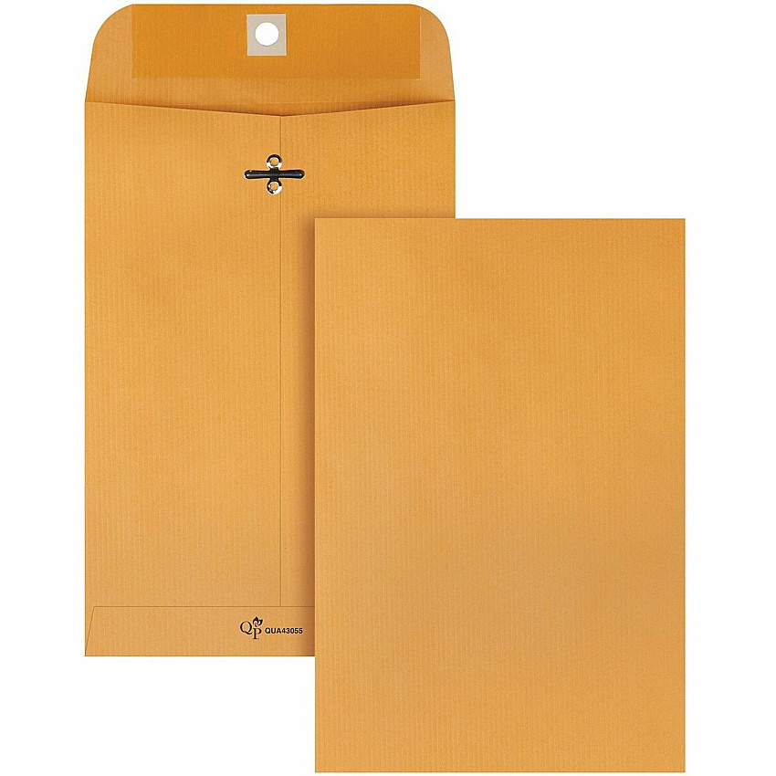 Quality Park 6 x 9 Park Ridge Clasp Envelopes with Deeply Gummed Flaps (QUA43055)