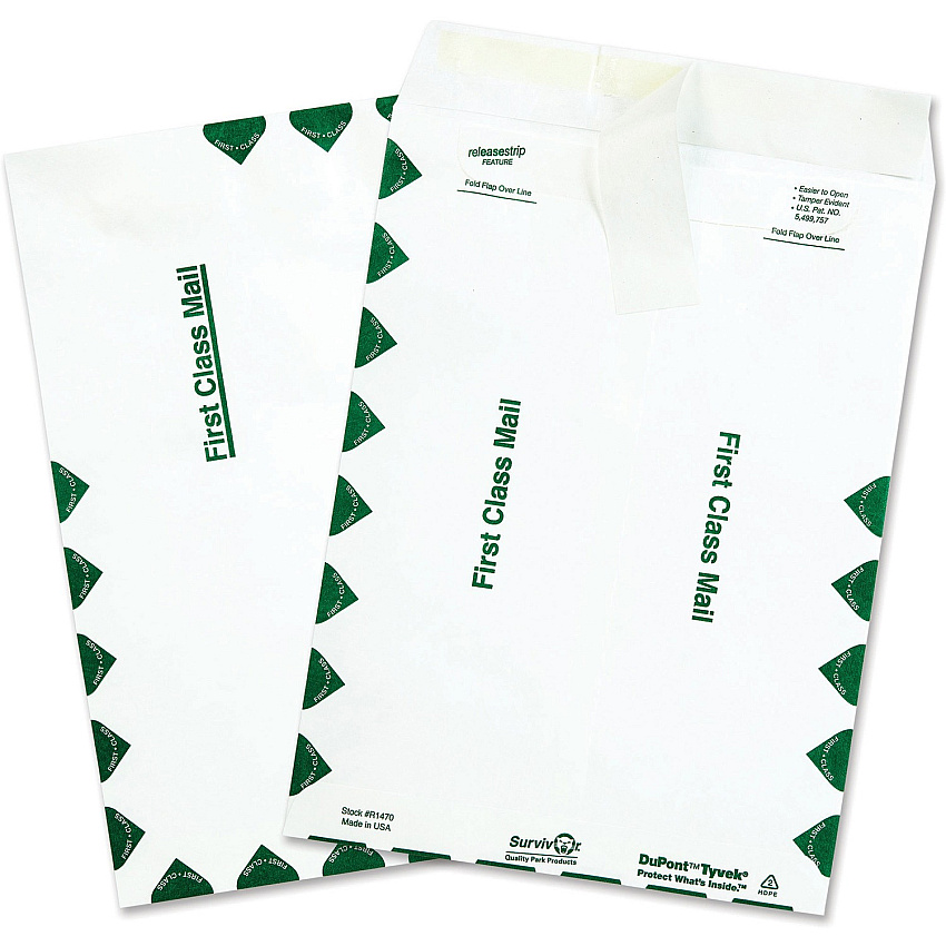 Survivor 9 x 12 DuPont Tyvek First Class Border Mailers with Self-Seal Closure (QUAR1470)