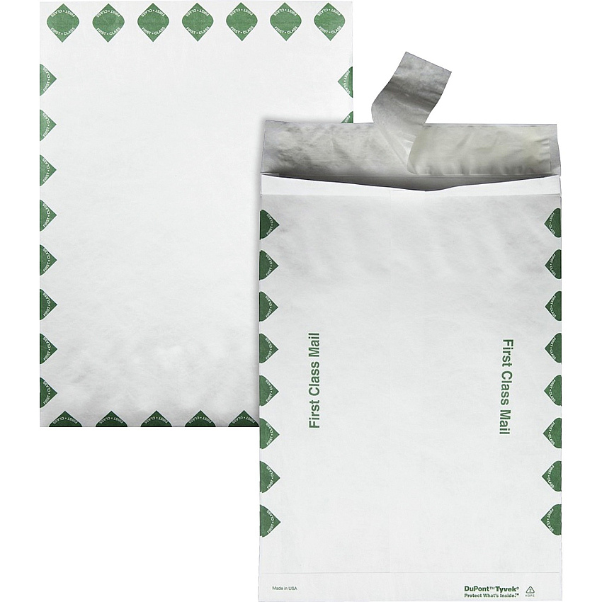 Survivor 10 x 13 x 1-1/2 DuPont Tyvek Expansion First Class Border Envelopes (QUAR4510)