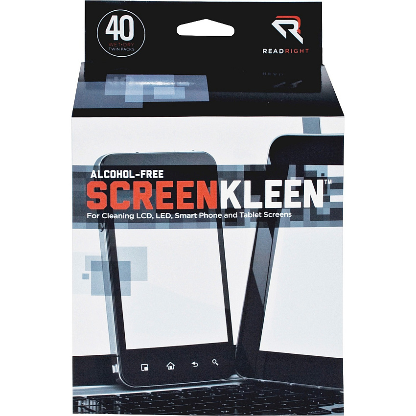 Read Right Alcohol-free LCD ScreenKleen Wipes (REARR1391)
