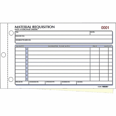 Rediform Material Requisition Purchasing Forms (RED1L114)