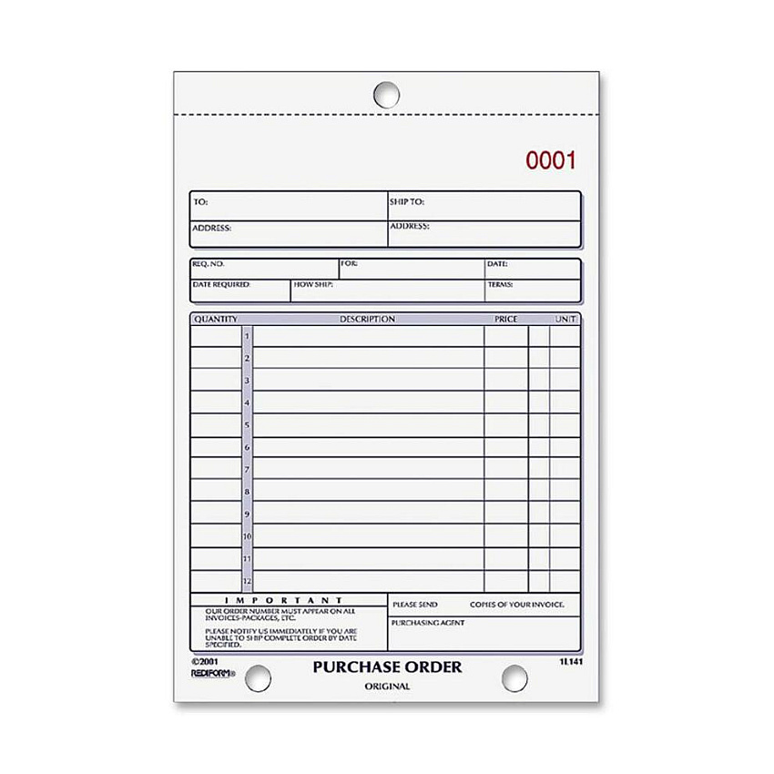 Rediform 2-part Carbonless Purchase Order Book (RED1L140)