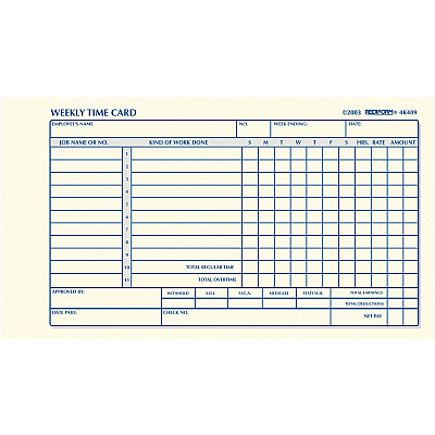 Rediform Weekly Time Cards (RED4K409)