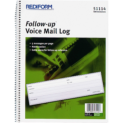 Rediform Follow-Up Voice Mail Log Book (RED51114)