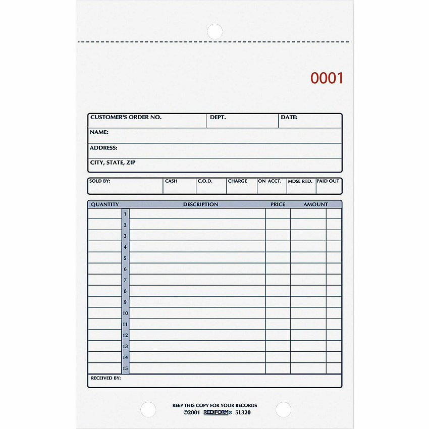 Rediform 2-Part Carbonless Sales Forms (RED5L320)
