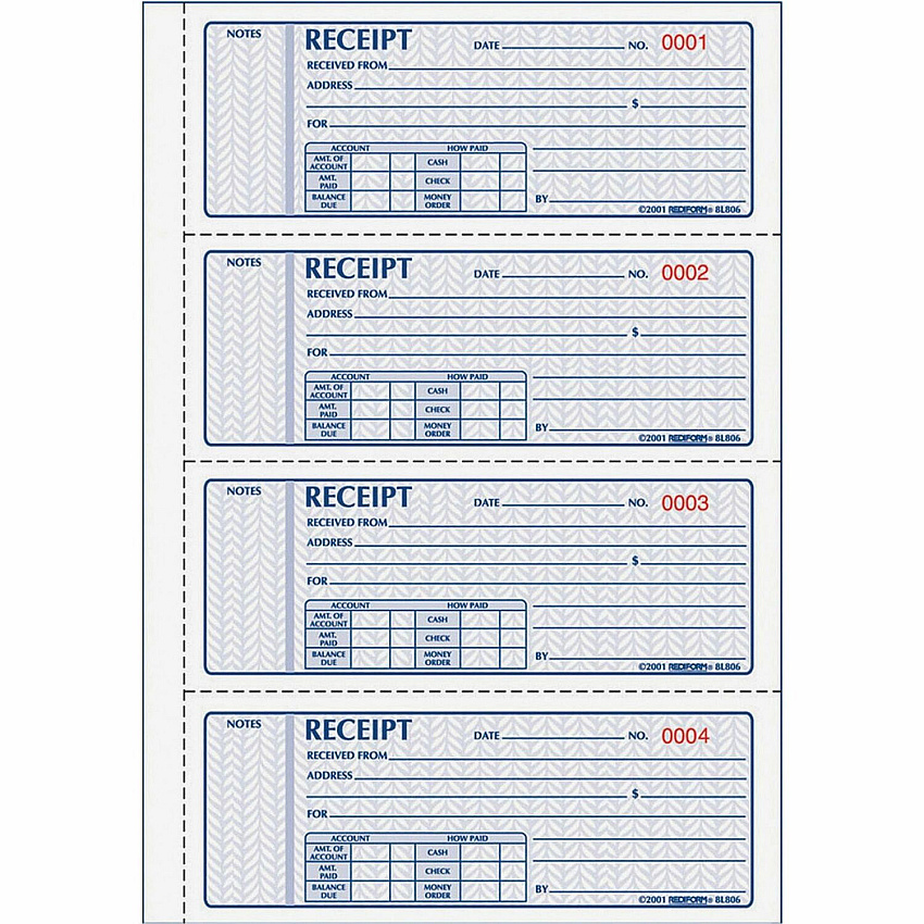 Rediform 3-part Carbonless Money Receipt Book (RED8L808)