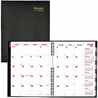 Brownline CoilPro 14-Month Monthly Planner, 11" x 8-1/2" , English (CB1262CBLK)