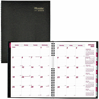 Brownline CoilPro 14-Month Monthly Planner, 11" x 8-1/2" , English (CB1262CBLK)