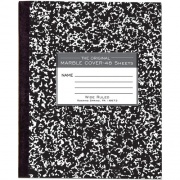 Roaring Spring Wide Ruled Flexible Cover Composition Book, 8.5" x 7" 48 Sheets, Black Marble (77333)