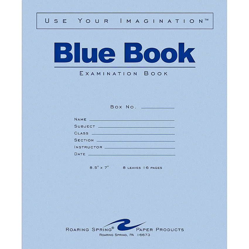 Roaring Spring Blue Book 8-sheet Exam Booklet (ROA77512)
