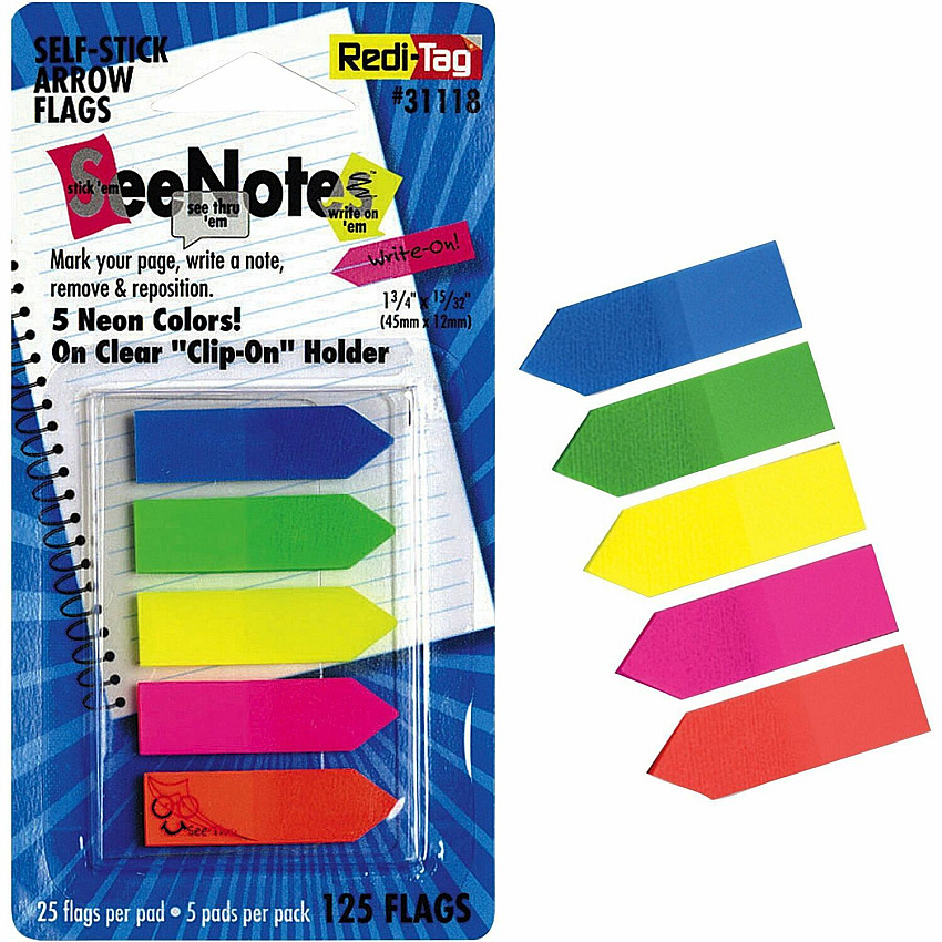 Redi-Tag Plain Write-on Arrow Flags in Holder (RTG31118)