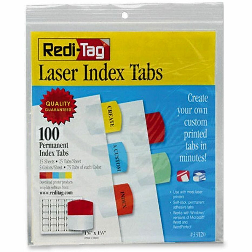 Redi-Tag Laser Printable Index Tabs (RTG33120)