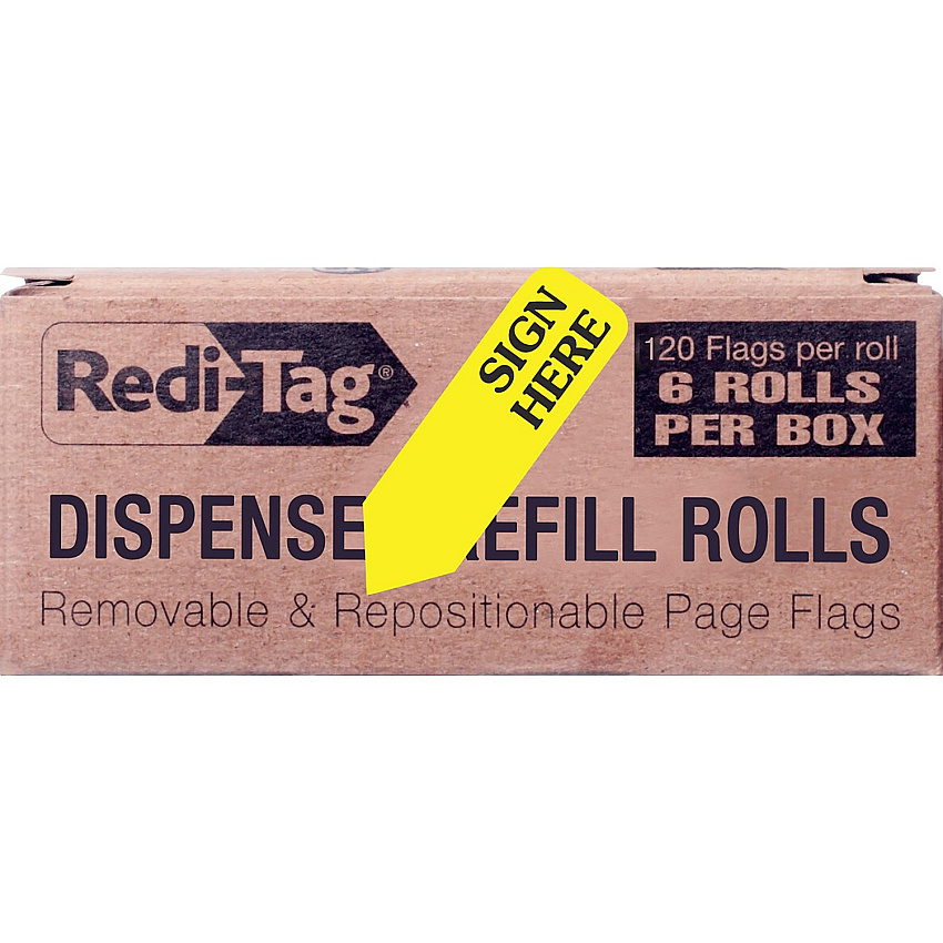 Redi-Tag Sign Here Arrow Flags Dispenser Refills (RTG91001)