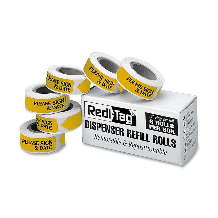 Redi-Tag Sign/Date Tags Refills (RTG91032)