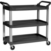 Rubbermaid Commercial 3-Shelf Mobile Utility Cart (409100BK)