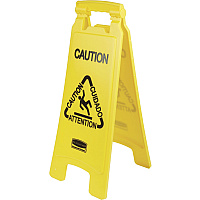 Rubbermaid Commercial Multi-Lingual Caution Floor Sign (RCP611200YW)