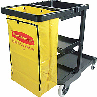 Rubbermaid Commercial Janitor Cart With Zipper Yellow Vinyl Bag (RCP617388)