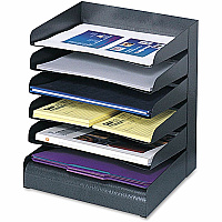 Safco Slanted Shelves Steel Desk Tray Sorter (SAF3128BL)