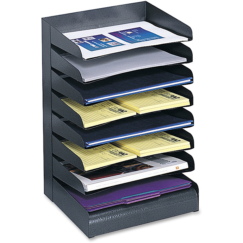 Safco Slanted Shelves Steel Desk Tray Sorter (SAF3129BL)