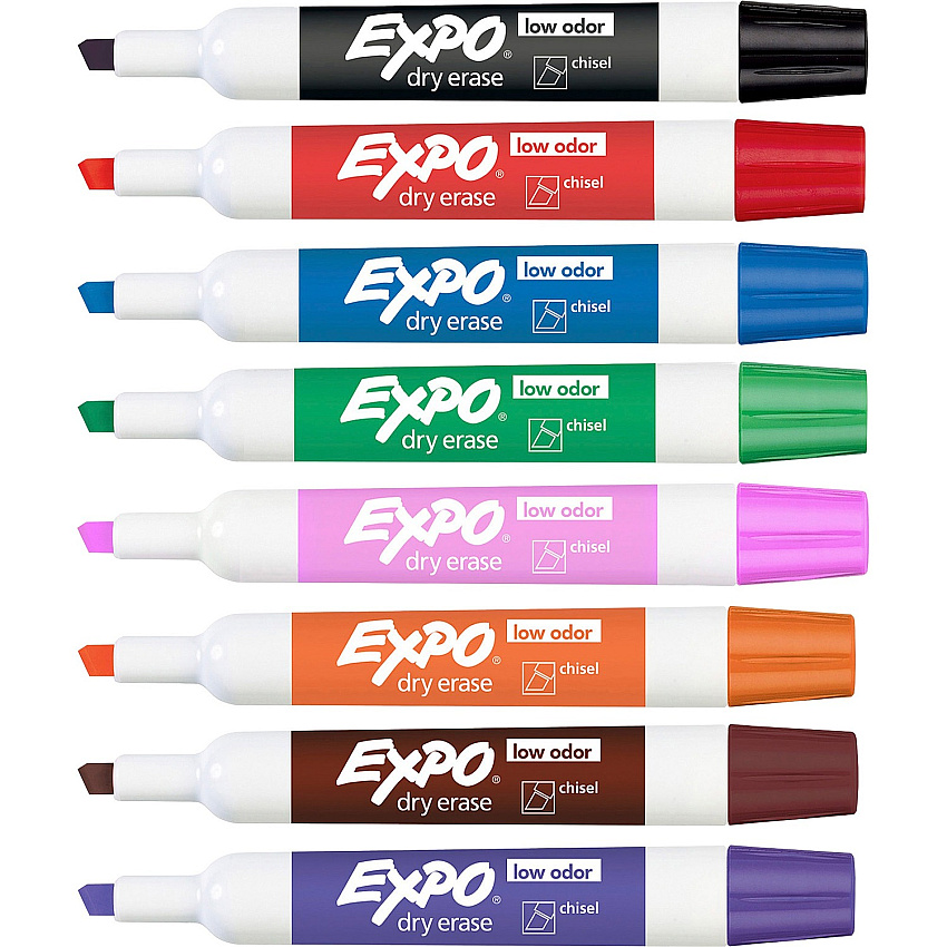 EXPO Low-Odor Dry-erase 8-Color Marker Set (SAN80078)