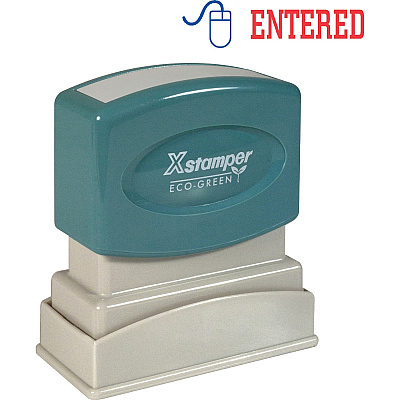 Xstamper Red/Blue ENTERED Title Stamp (XST2027)