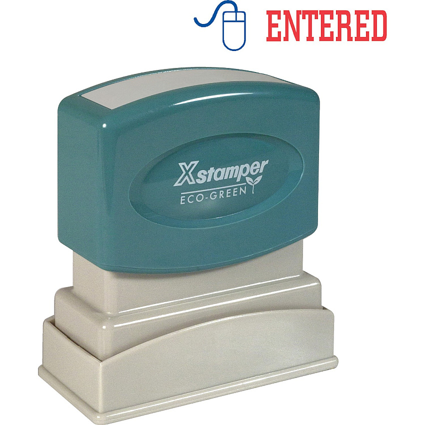Xstamper Red/Blue ENTERED Title Stamp (XST2027)