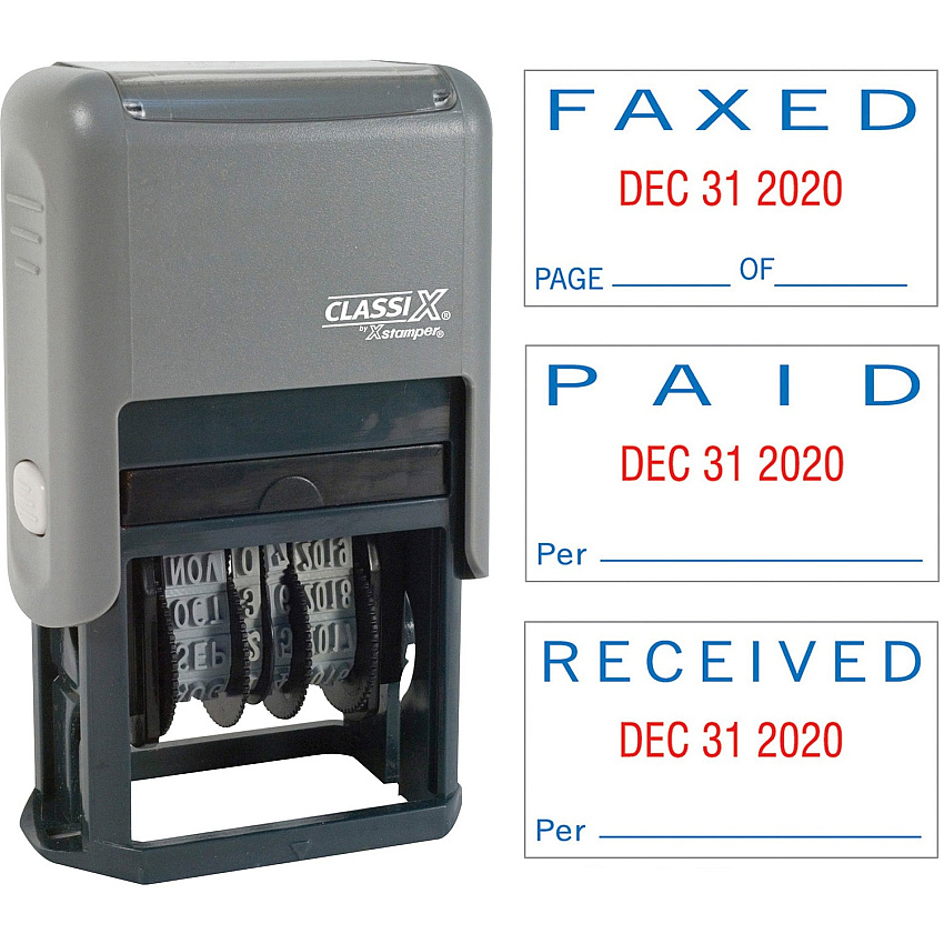 Xstamper Self-Inking Paid/Faxed/Received Dater (XST40330)