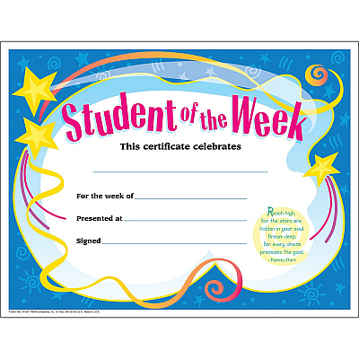TREND Student of The Week Award Certificate (TEPT2960)