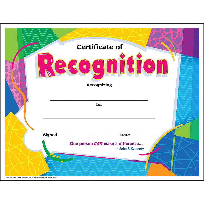 TREND Certificate of Recognition (TEPT2965)