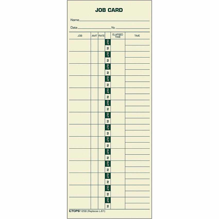 TOPS Job Costing Time Cards (TOP1258)