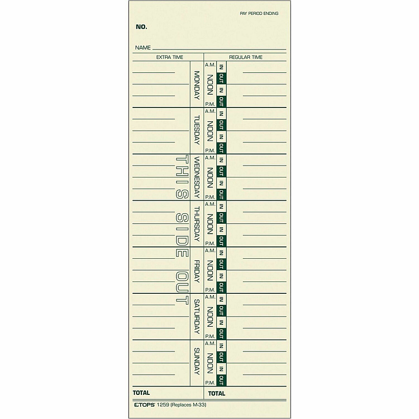 TOPS Weekly Time Cards (TOP1259)