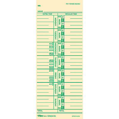 TOPS Named Days Time Cards (TOP12593)