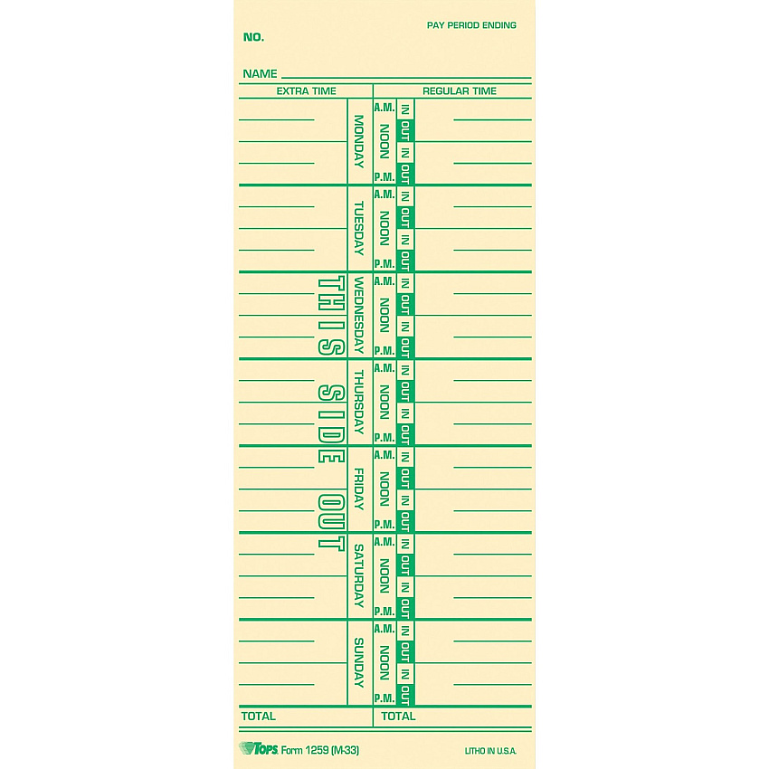 TOPS Named Days Time Cards (TOP12593)