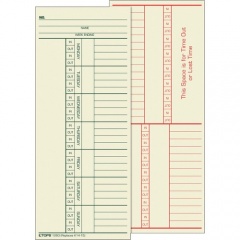 TOPS 2-Sided Weekly Time Cards (1260)