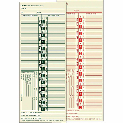 TOPS Bi-Weekly Time Clock Cards (TOP1275)