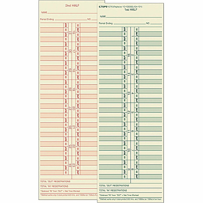 TOPS Semi-Monthly Time Cards (TOP1276)