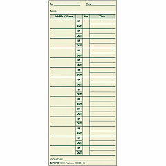 TOPS Job Cards Time Cards (TOP1290)