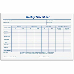 TOPS Weekly Timesheet Form (TOP30071)