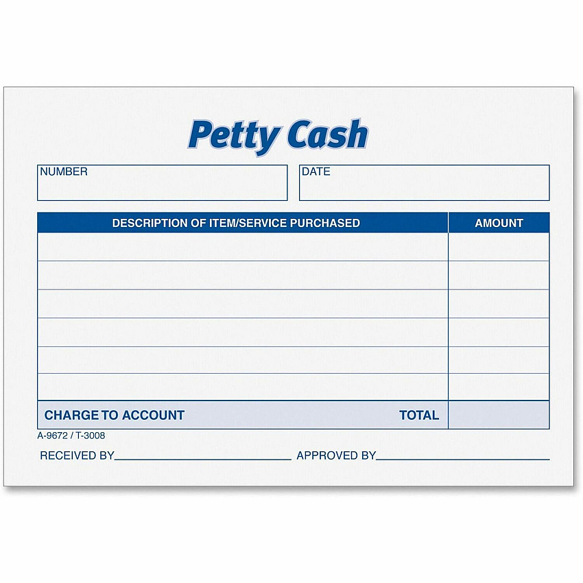 TOPS Received of Petty Cash Forms (TOP3008)