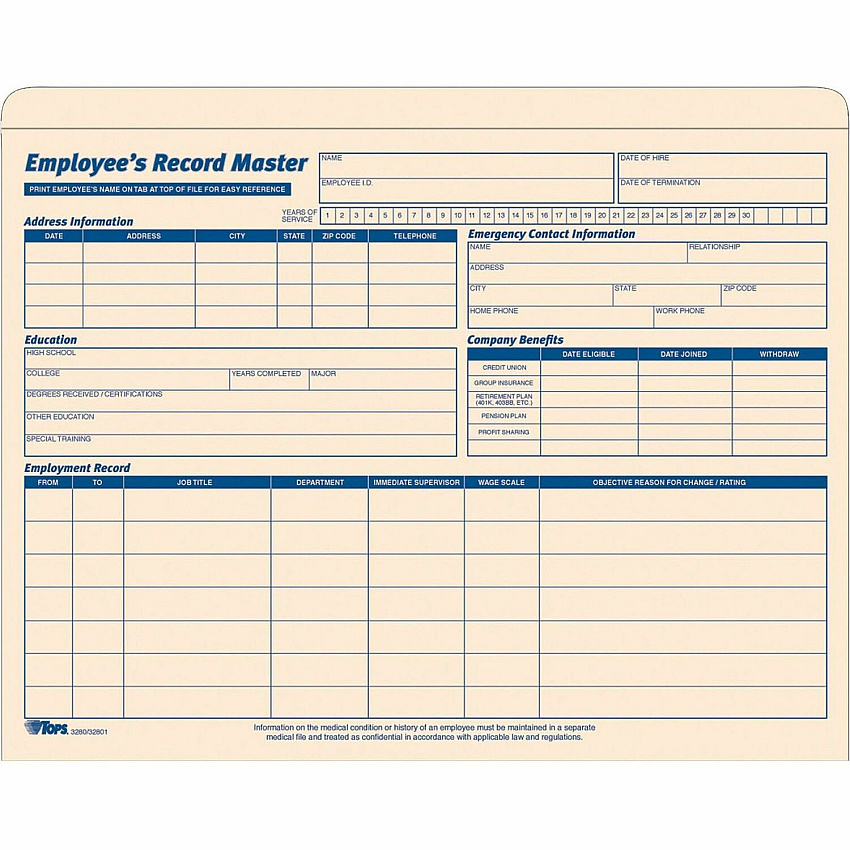 TOPS Letter Record Jacket (TOP3280)