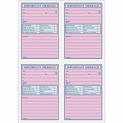 TOPS 4CPP Important Phone Message Book (TOP4009)