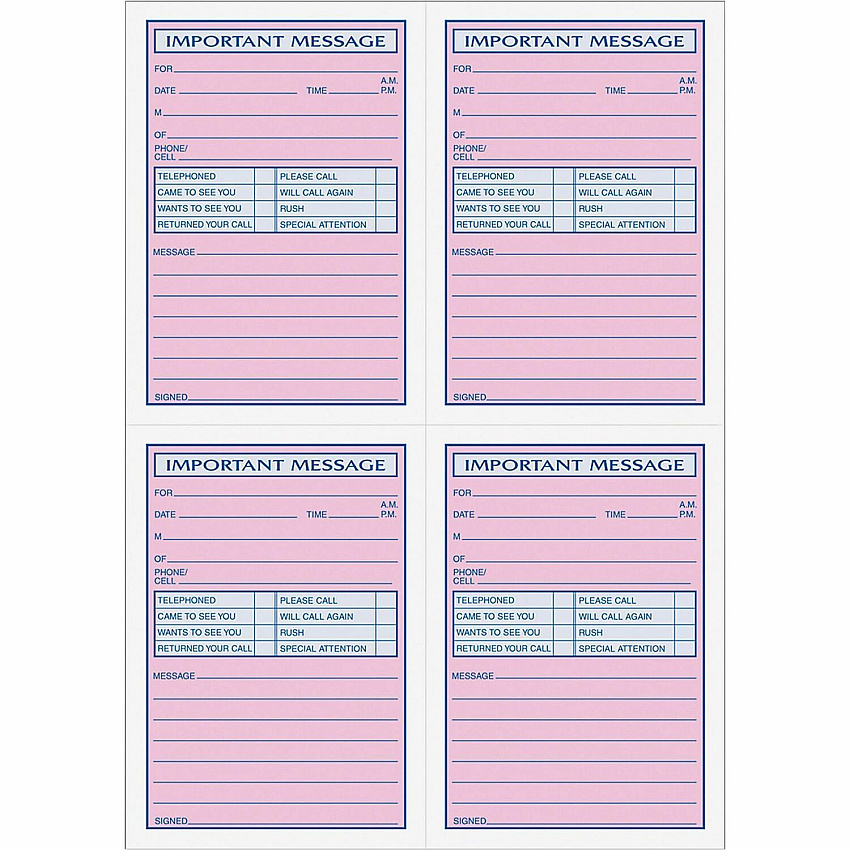 TOPS 4CPP Important Phone Message Book (TOP4009)