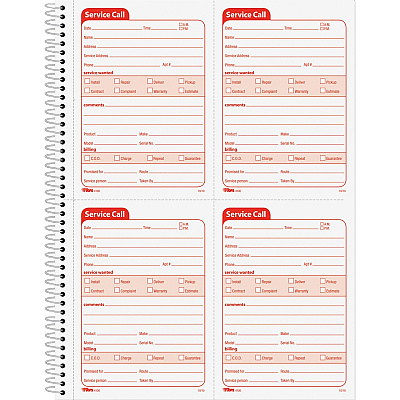 TOPS Service Call 2-part Spiral Message Slip Book (TOP4100)